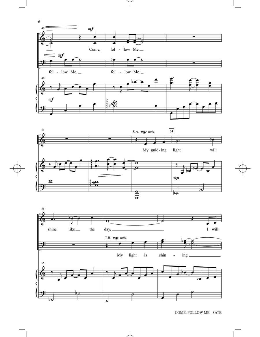 Come, Follow Me 4-Part scores gallery preview page 5