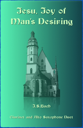 Book cover for Jesu Joy of Man's Desiring, J S Bach, Clarinet and Alto Saxophone Duet