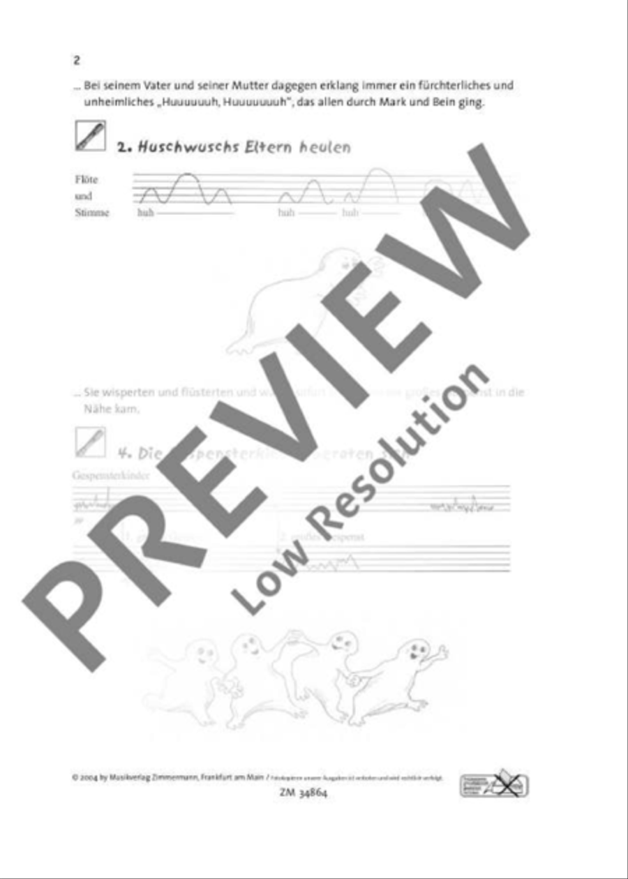 Das kleine Gespenst Huschwusch Recorder scores gallery preview page 3