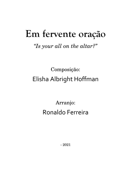 Em fervente oração (Is your all on the altar?) image number null