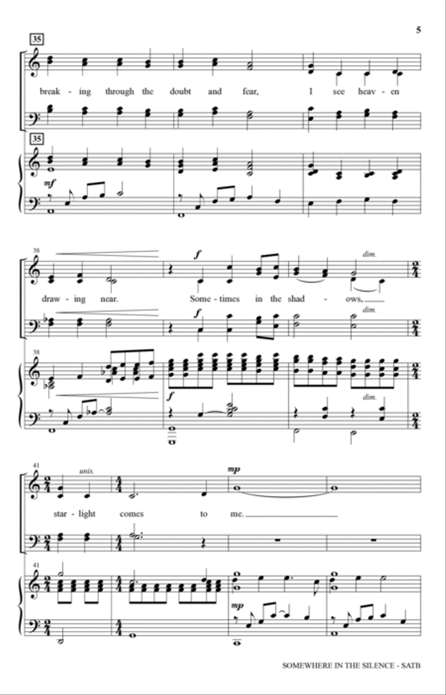Somewhere In The Silence 4-Part scores gallery preview page 4