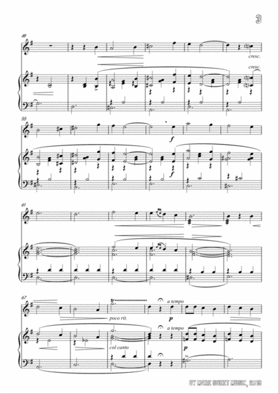 Tosti-'A Vucchella, for Violin and Piano Violin Solo scores gallery preview page 5