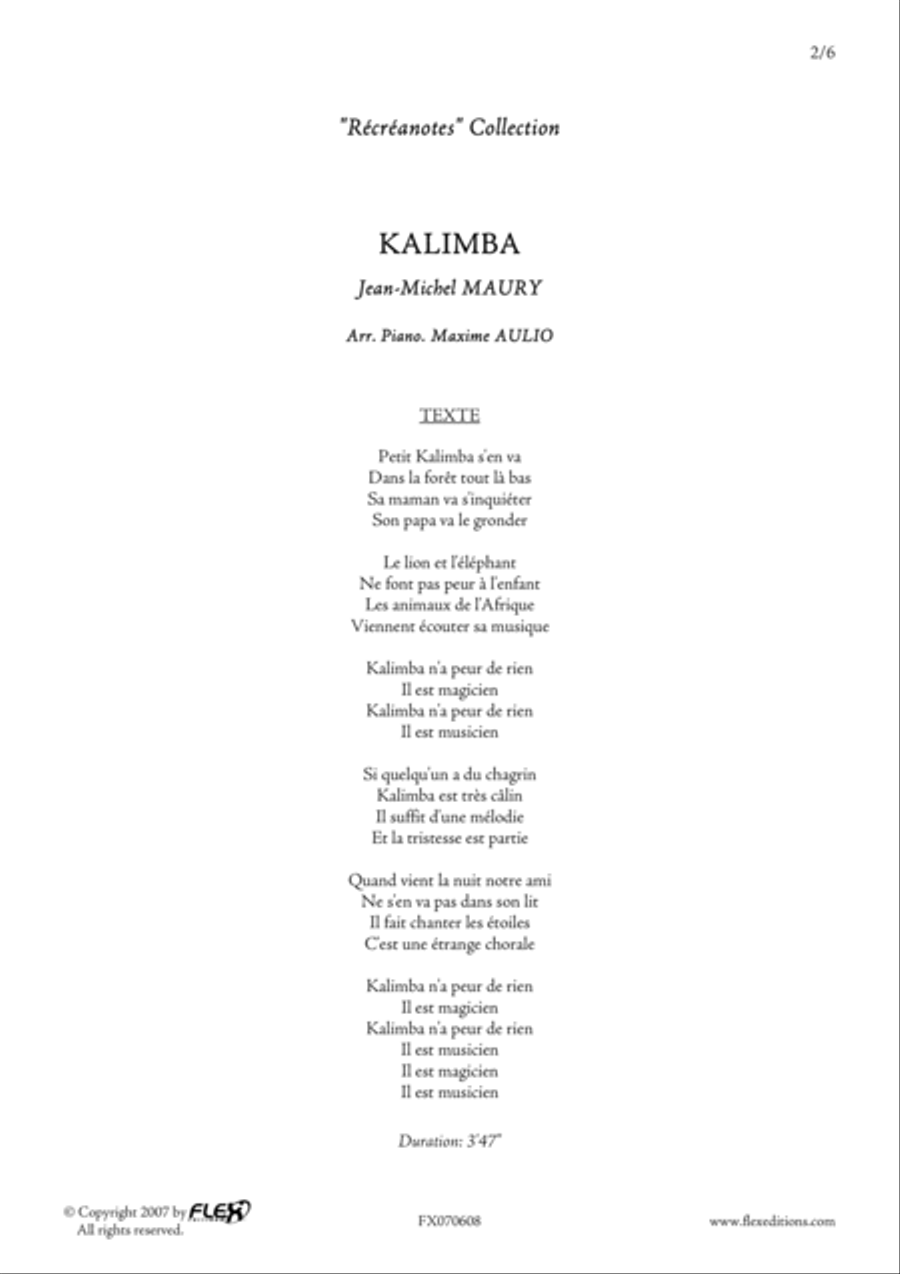 Kalimba Children's Choir scores gallery preview page 2
