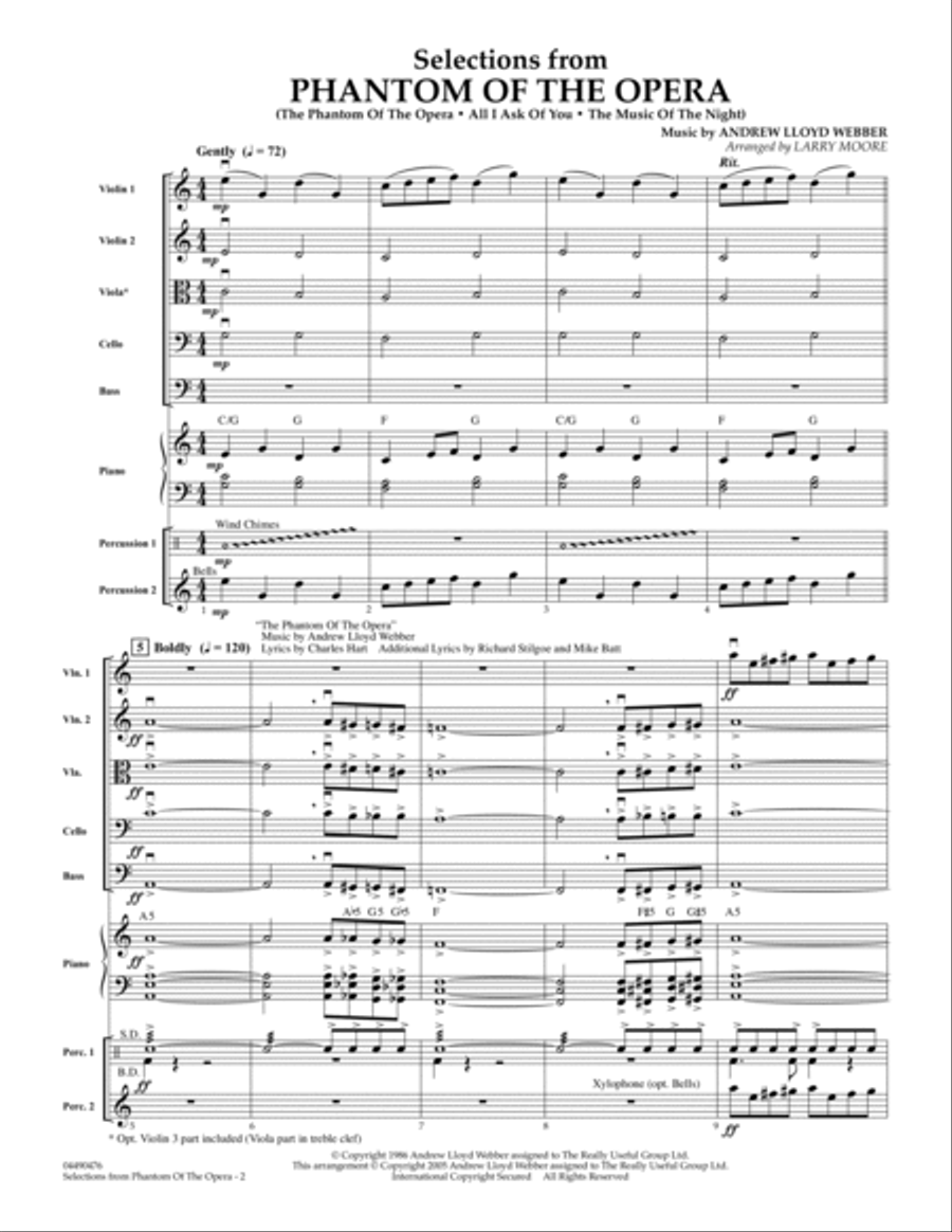 Selections from Phantom Of The Opera - Full Score Orchestra scores gallery preview page 2