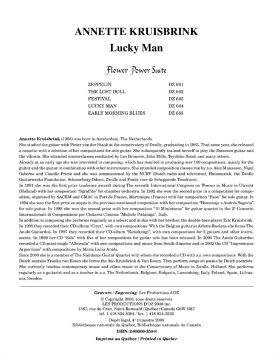 Lucky Man - Flower Power Suite Guitar Ensemble scores gallery preview page 1