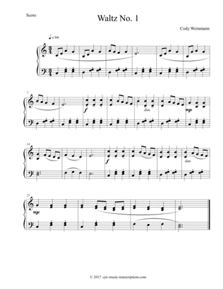 Waltz No. 1-- Simple Waltz For Level 2 Piano