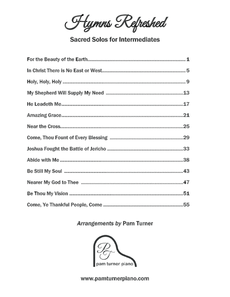 Hymns Refreshed Songbook (14 Sacred Solos for Intermediate Piano) image number null