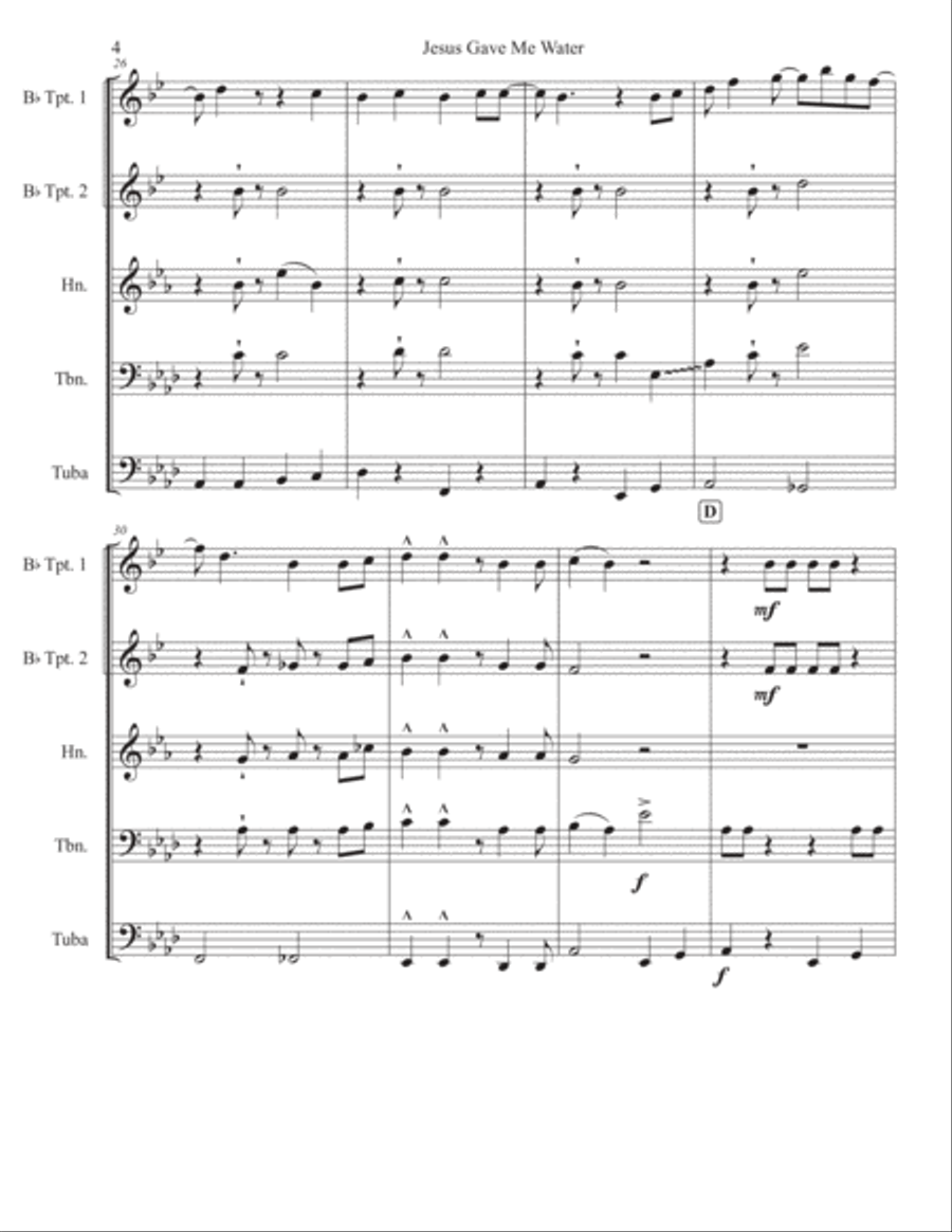 Jesus Gave Me Water Jesus Gave Me Water Horn scores gallery preview page 4