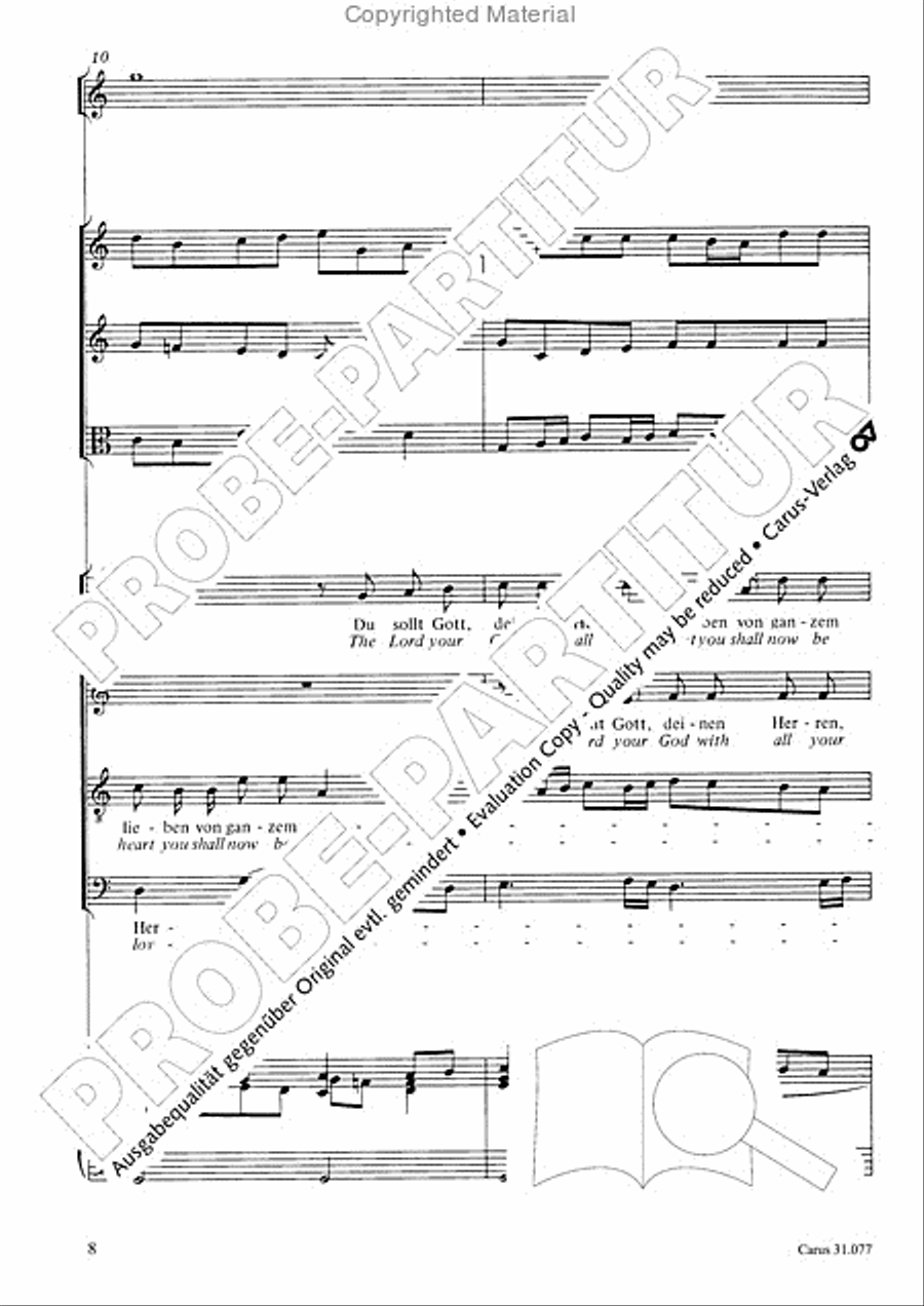 The Lord your God you shall now be loving (Du sollt Gott, deinen Herren, lieben) 4-Part scores gallery preview page 9