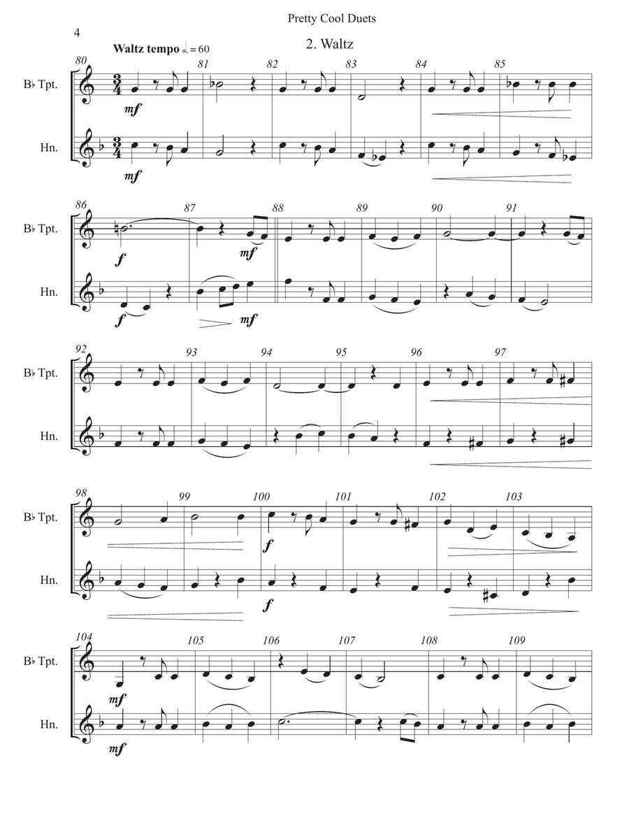 Pretty Cool Duets for Trumpet and French Horn Brass Duet scores gallery preview page 6