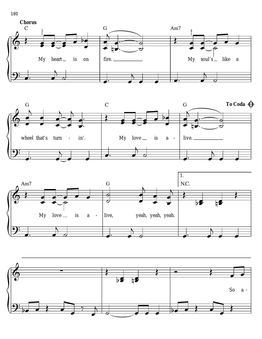 Love Is Alive Love Is Alive Easy Piano scores gallery preview page 2