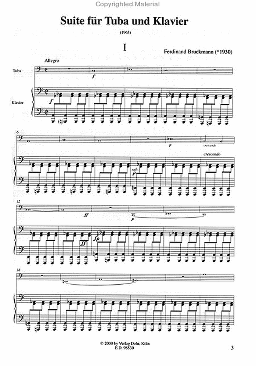 Suite für Tuba und Klavier (1965)