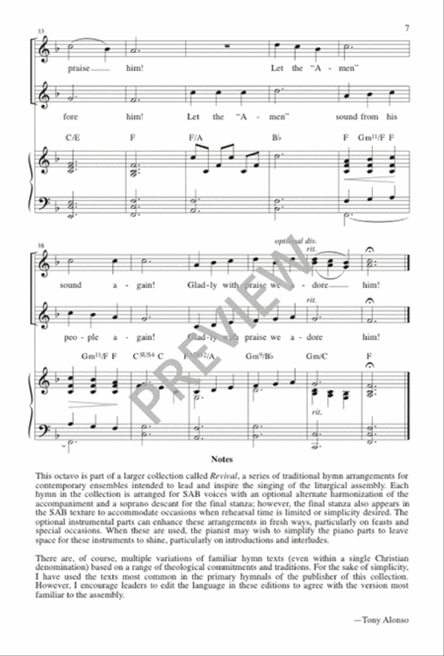 Praise to the Lord, the Almighty 3-Part scores gallery preview page 8