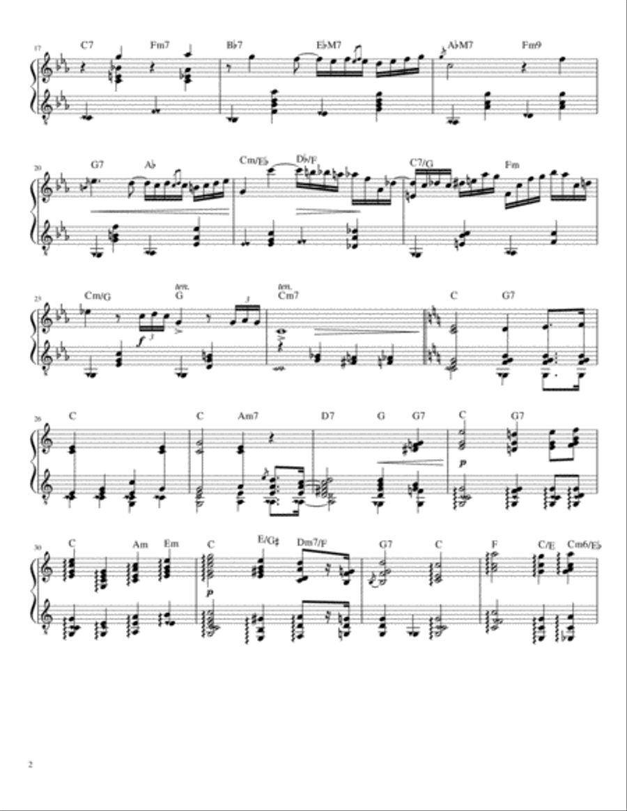 Chopin - Nocturne in C Minor (Op. 48, No. 1) - Arr. for G-clef piano/harp (GCP/GCH) including lead s Harp scores gallery preview page 2