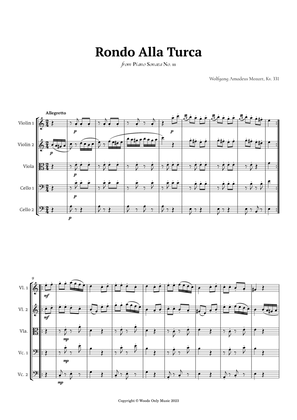 Rondo Alla Turca by Mozart for String Quintet
