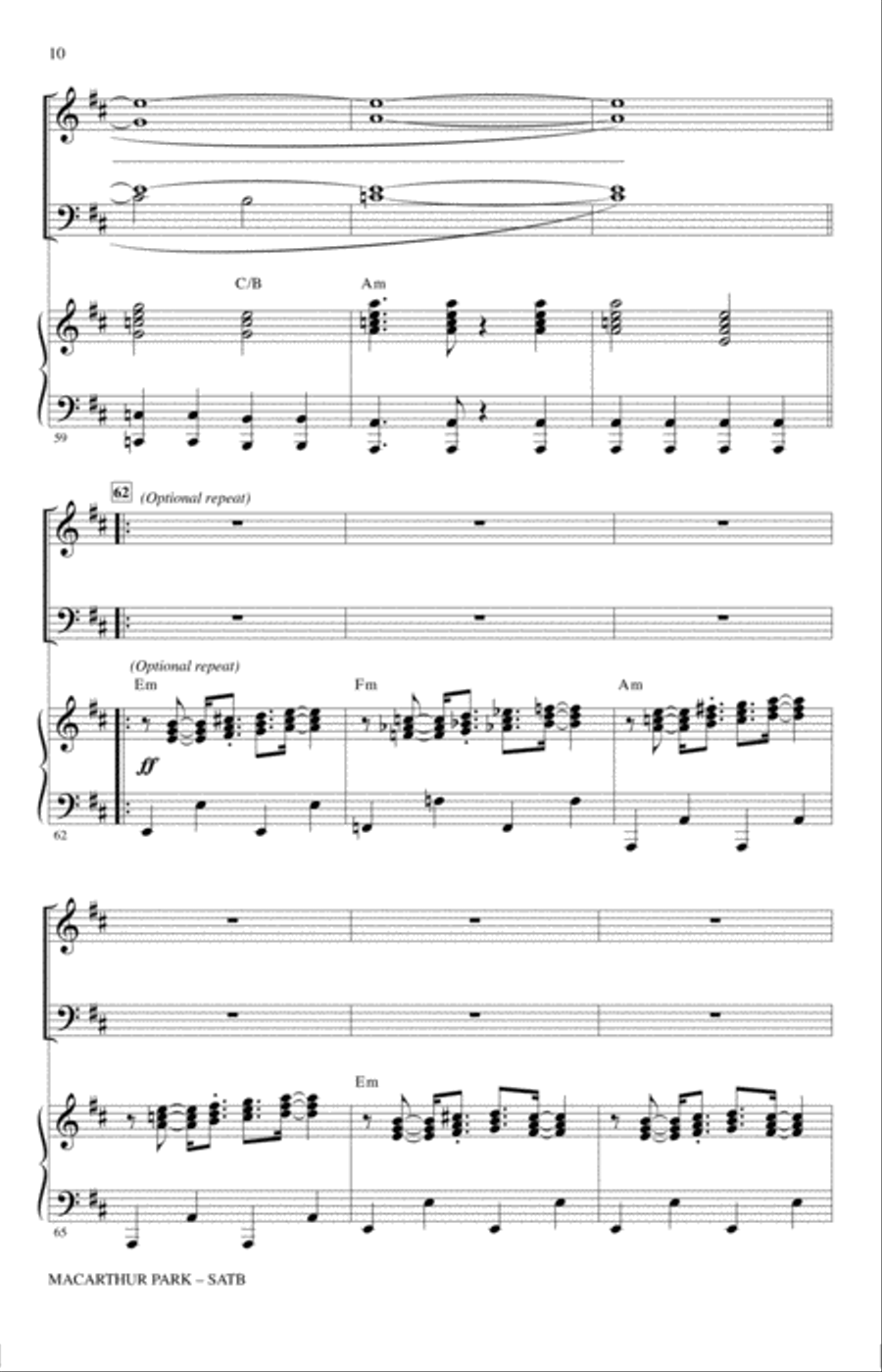 MacArthur Park (arr. Mark Brymer) 4-Part scores gallery preview page 9
