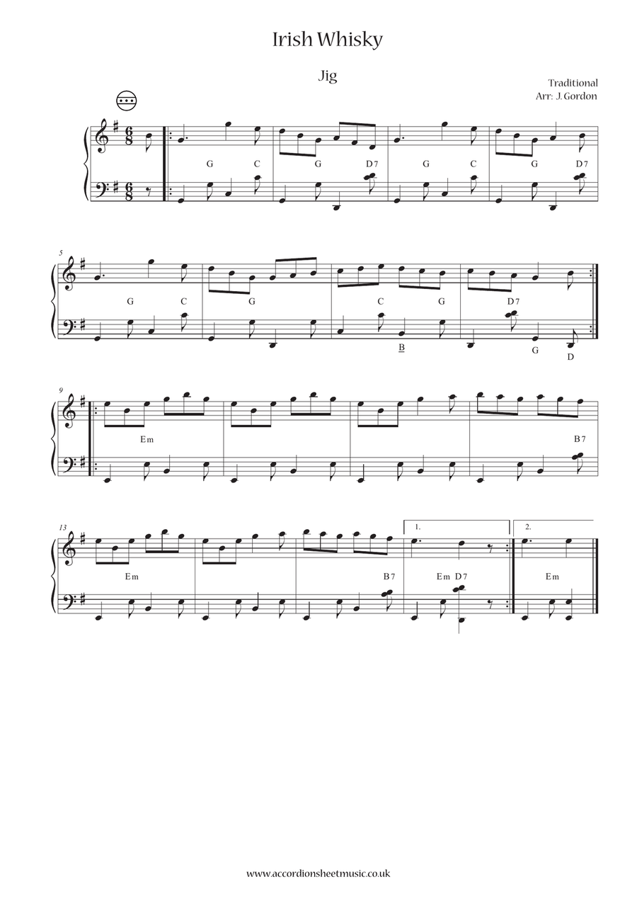 Irish Whisky Irish Whisky Accordion scores gallery preview page 1