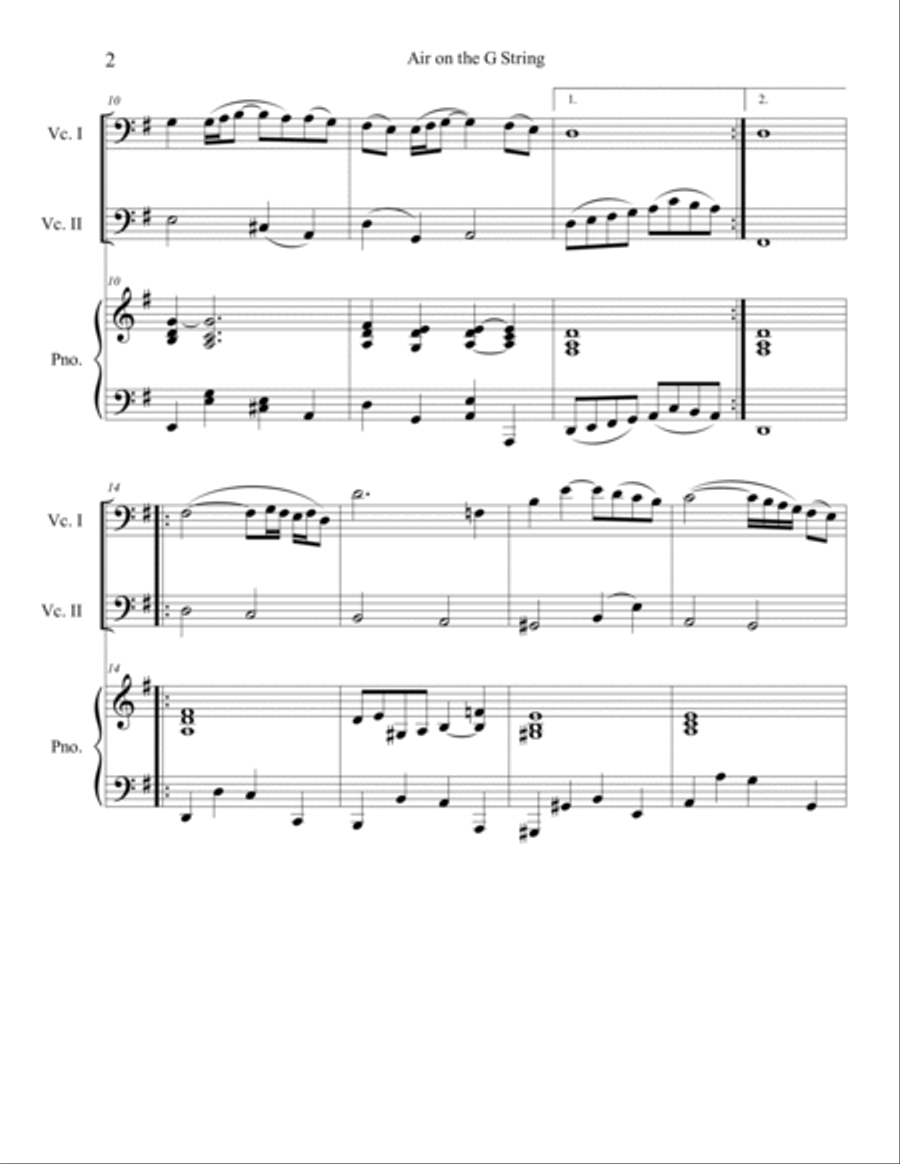 10 Wedding Duets for 2 Cellos and Piano String Duet scores gallery preview page 4