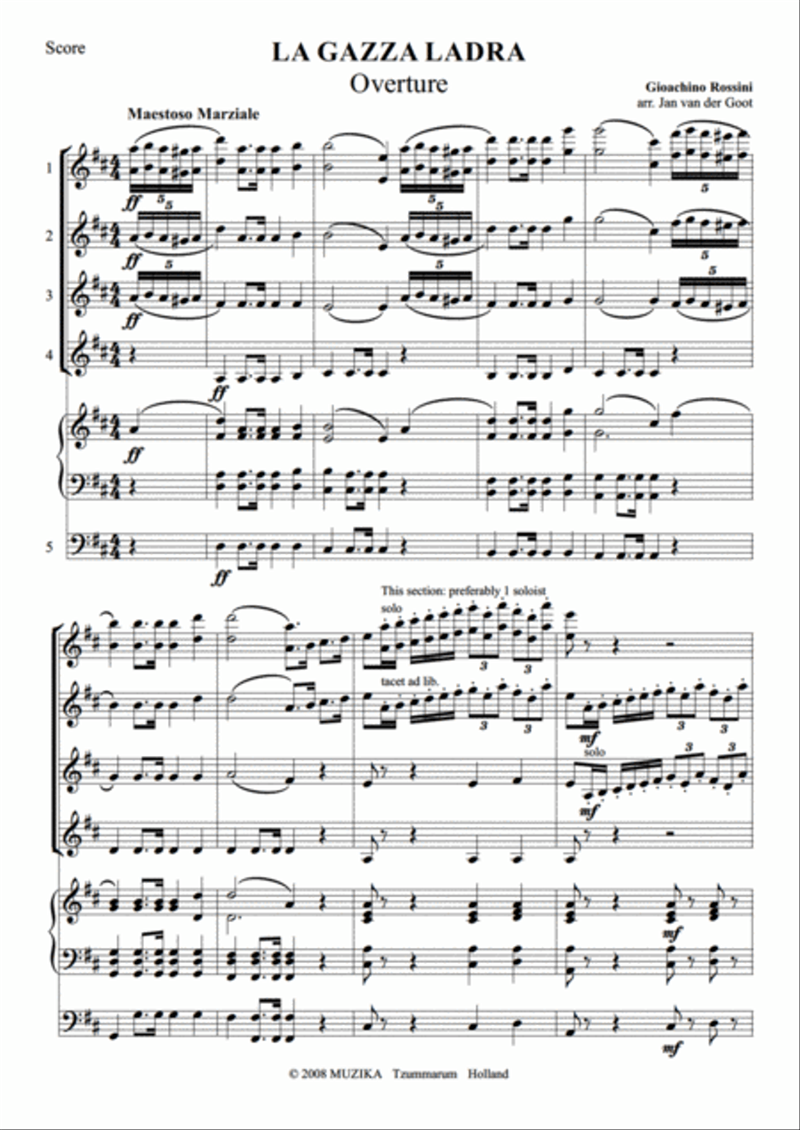La gazza ladra - Overture Set of Parts scores gallery preview page 3