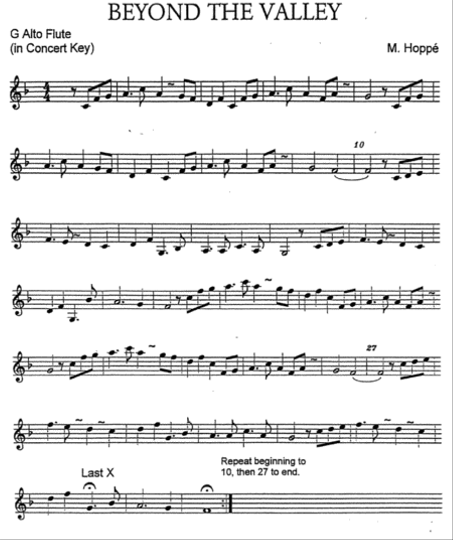 Beyond The Valley Flute Solo scores gallery preview page 1