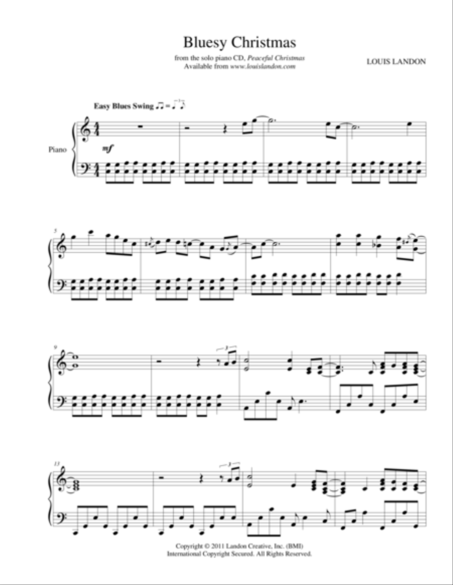 Bluesy Christmas Piano Solo scores gallery preview page 1