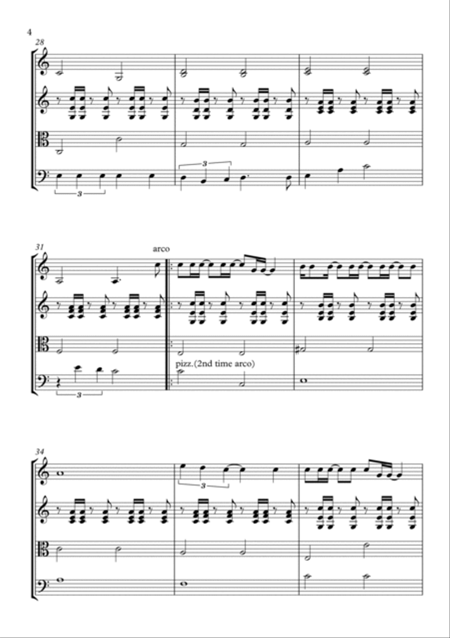 Over The Rainbow (from The Wizard Of Oz) String Quartet scores gallery preview page 4