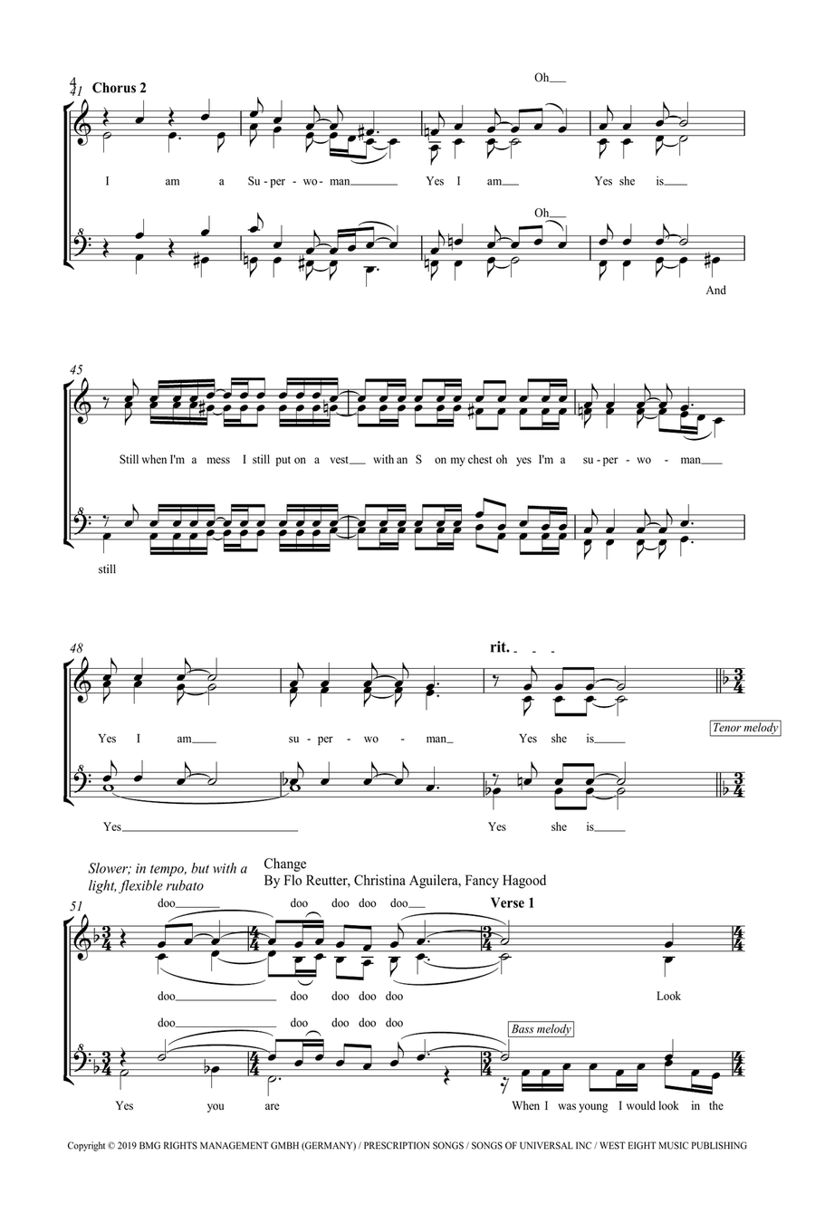 Medley: Superwoman with Change SSAA scores gallery preview page 4