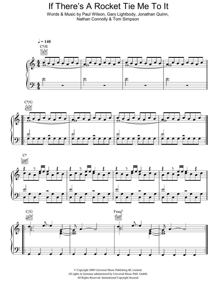 If There's A Rocket Tie Me To It Piano, Vocal, Guitar scores gallery preview page 1