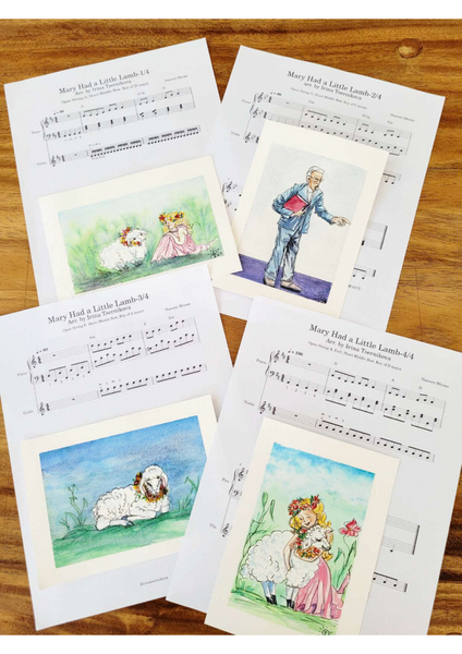 Mary Had a Little Lamb. Musical Story in Four Episodes. Open Strings for Violin Beginners