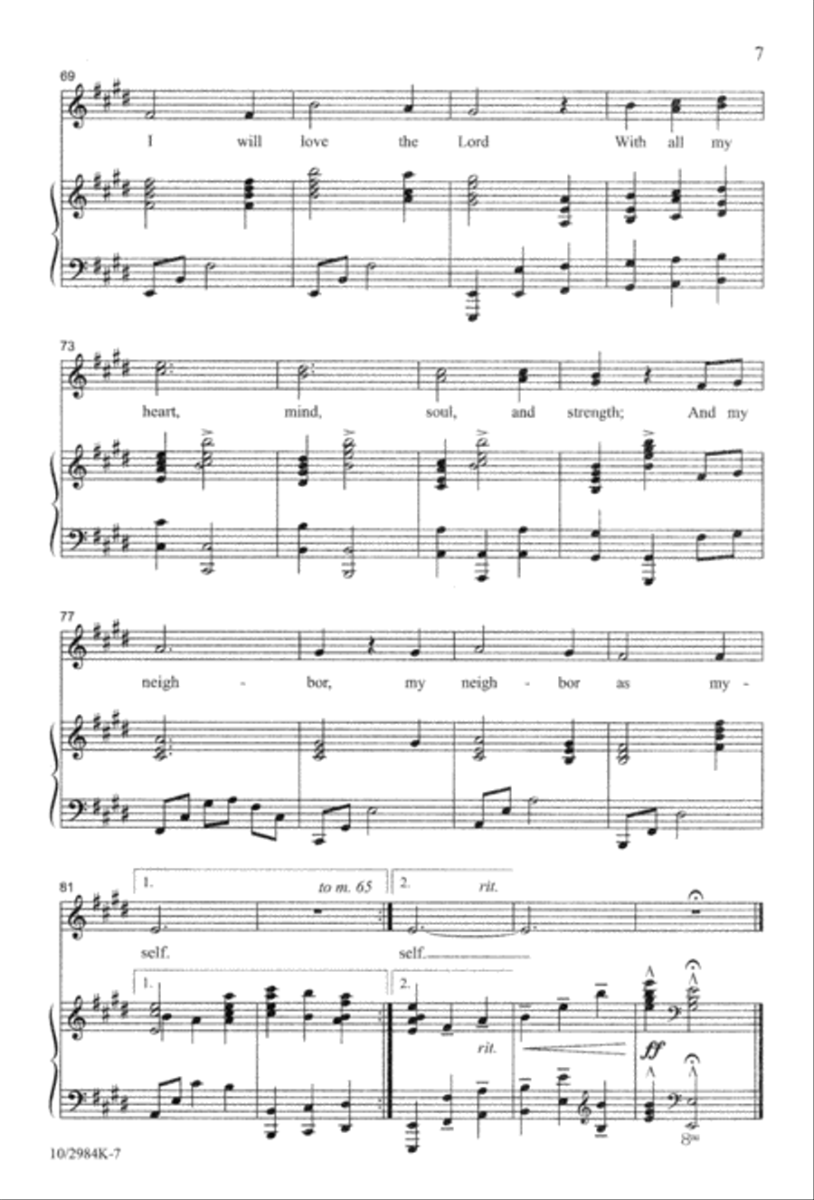 I Will Love the Lord I Will Love the Lord Unison Choir scores gallery preview page 7