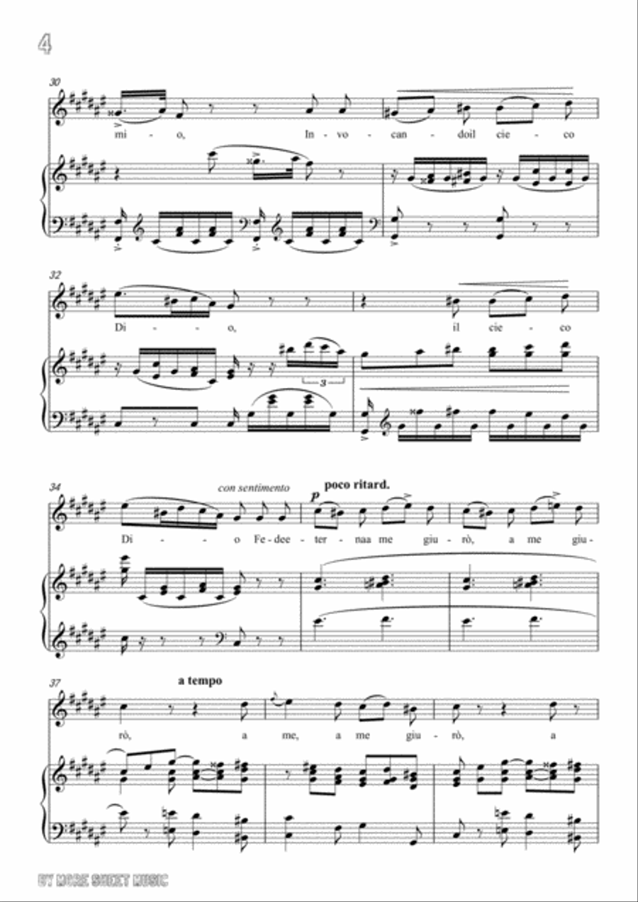 Bellini-Quando incise su quel marmo in A Maj,for voice and piano Voice Solo scores gallery preview page 6