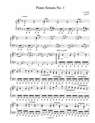 Piano Sonata No. 1 in G, Opus 3