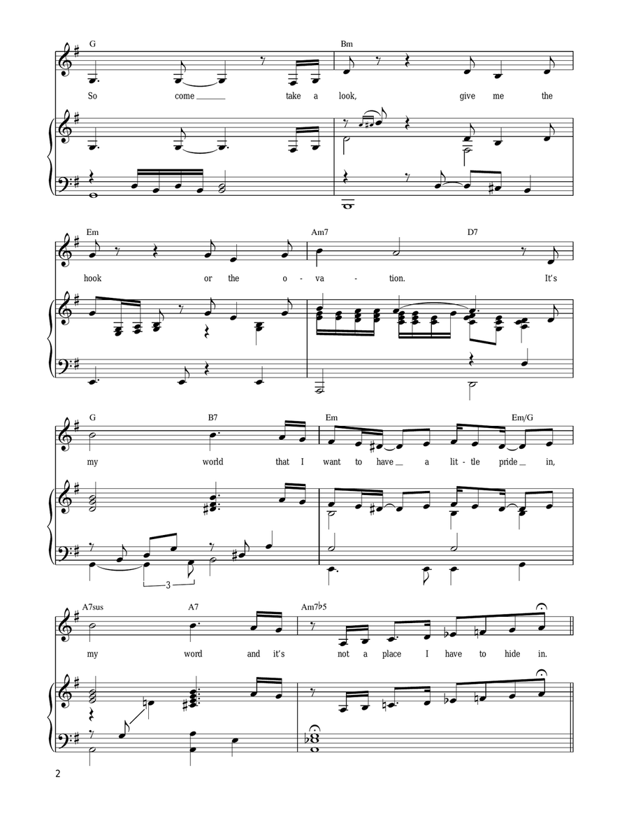 I Am What I Am (from La Cage Aux Folles) Piano, Vocal, Guitar scores gallery preview page 2