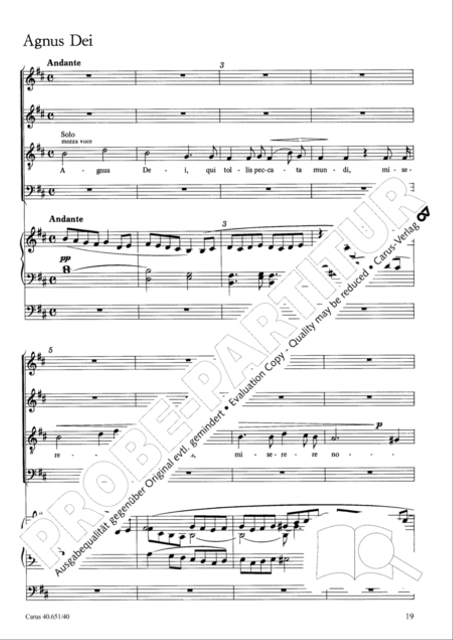 Sanctus, Benedictus and Agnus Dei 4-Part scores gallery preview page 20