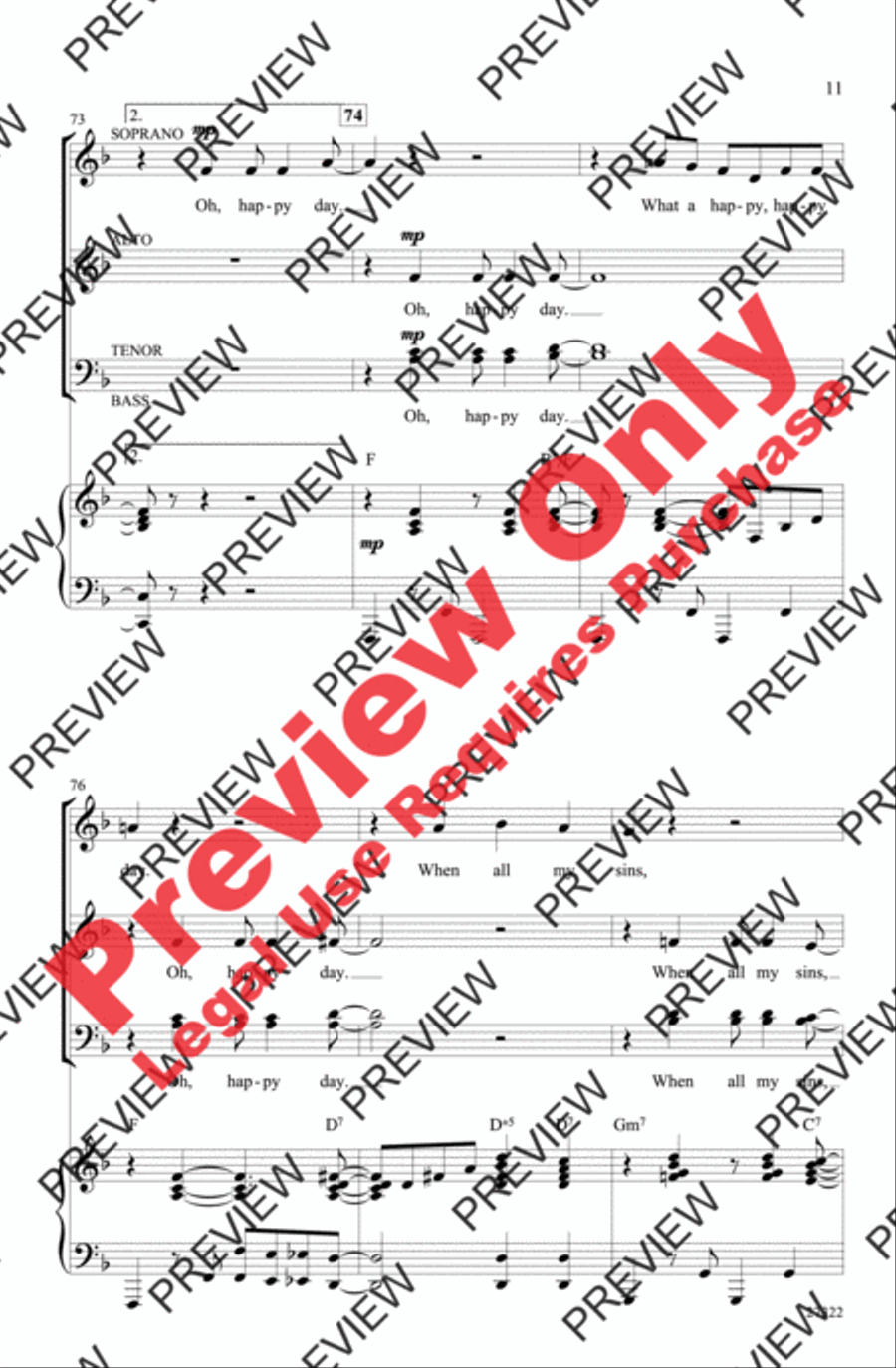 Hallelujah, Get Happy! (A Medley) 4-Part scores gallery preview page 11