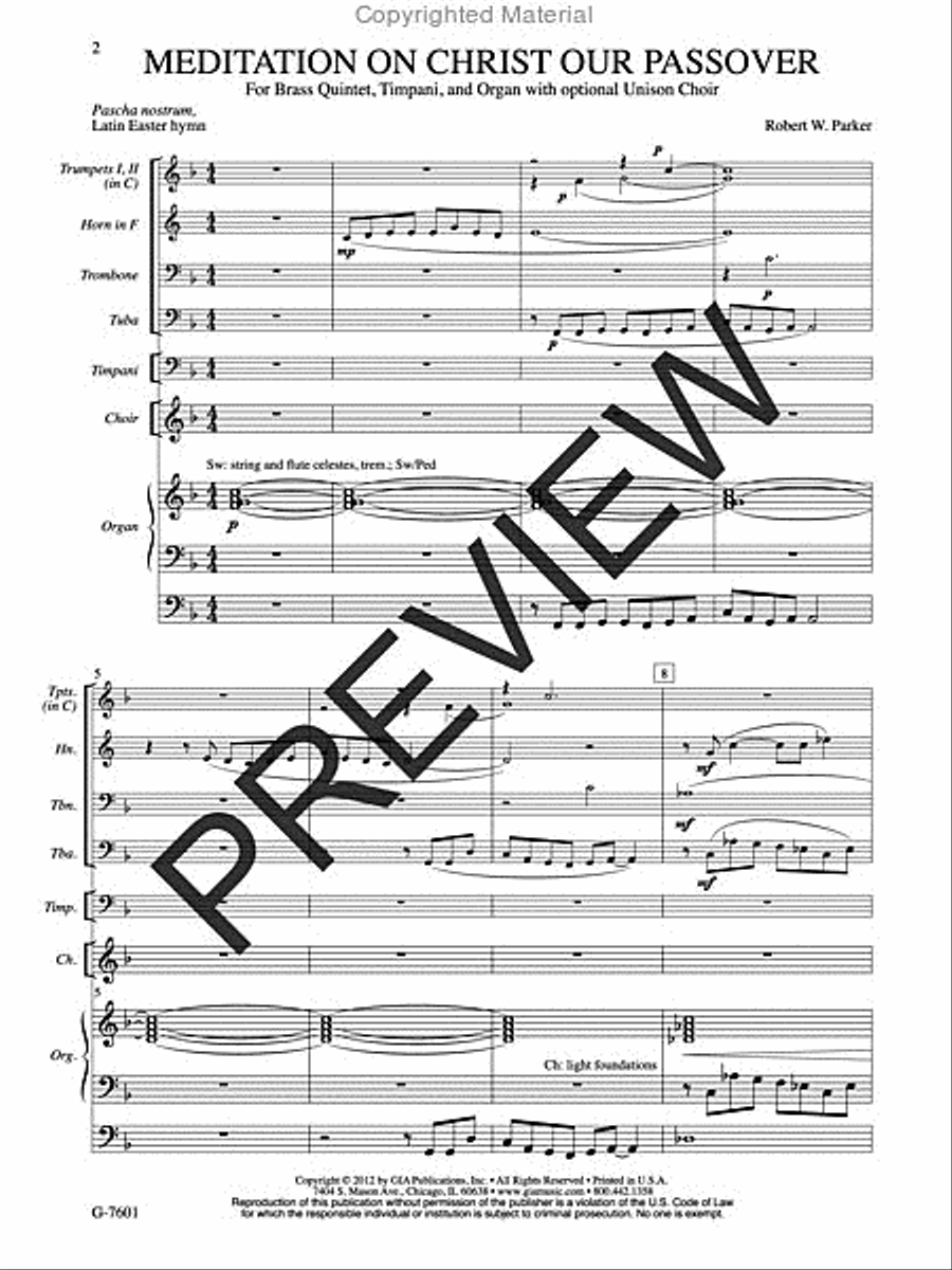 Meditation on Christ Our Passover Unison Choir scores gallery preview page 2