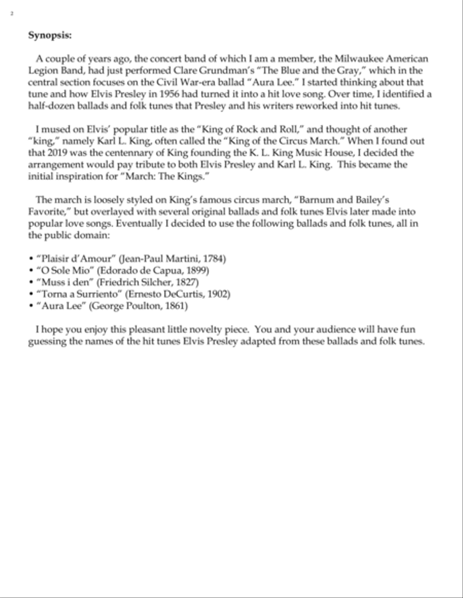 March: The Kings (Conductor's Score) Concert Band scores gallery preview page 2
