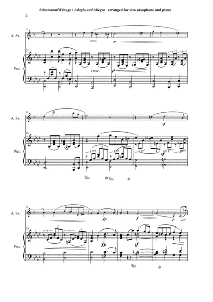 Robert Schumann, Adagio und Allegro, Opus 70, arranged for alto saxophone and piano