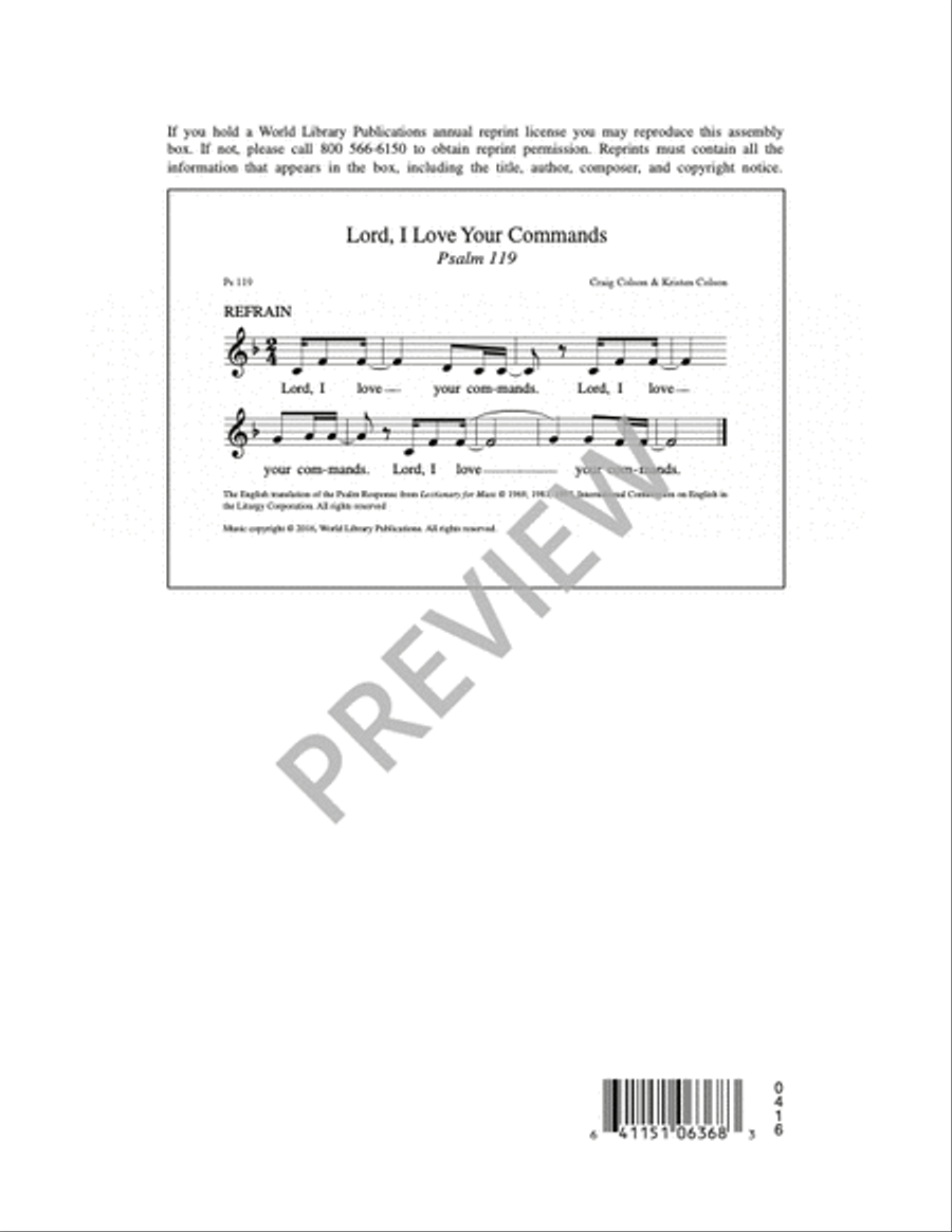 Lord I Love Your Commands: Psalm 119 4-Part scores gallery preview page 5