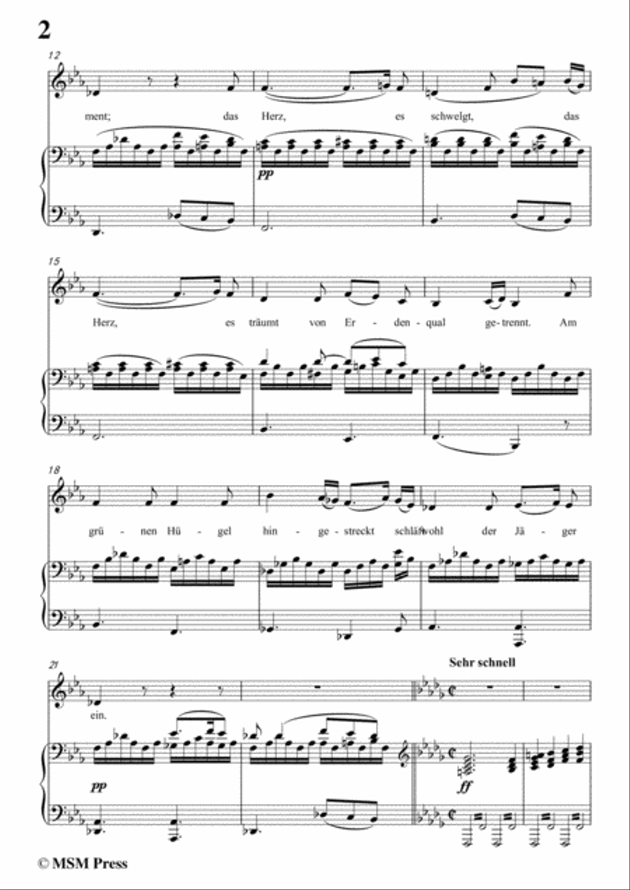 Schubert-Abendlied der Fürstin,in E flat Major,for Voice and Piano Voice Solo scores gallery preview page 4