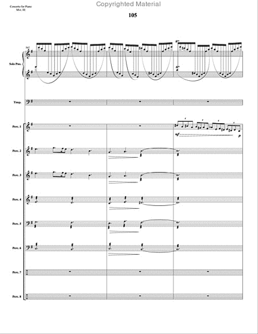 Concerto for Piano and Percussion Orchestra Percussion Ensemble scores gallery preview page 17