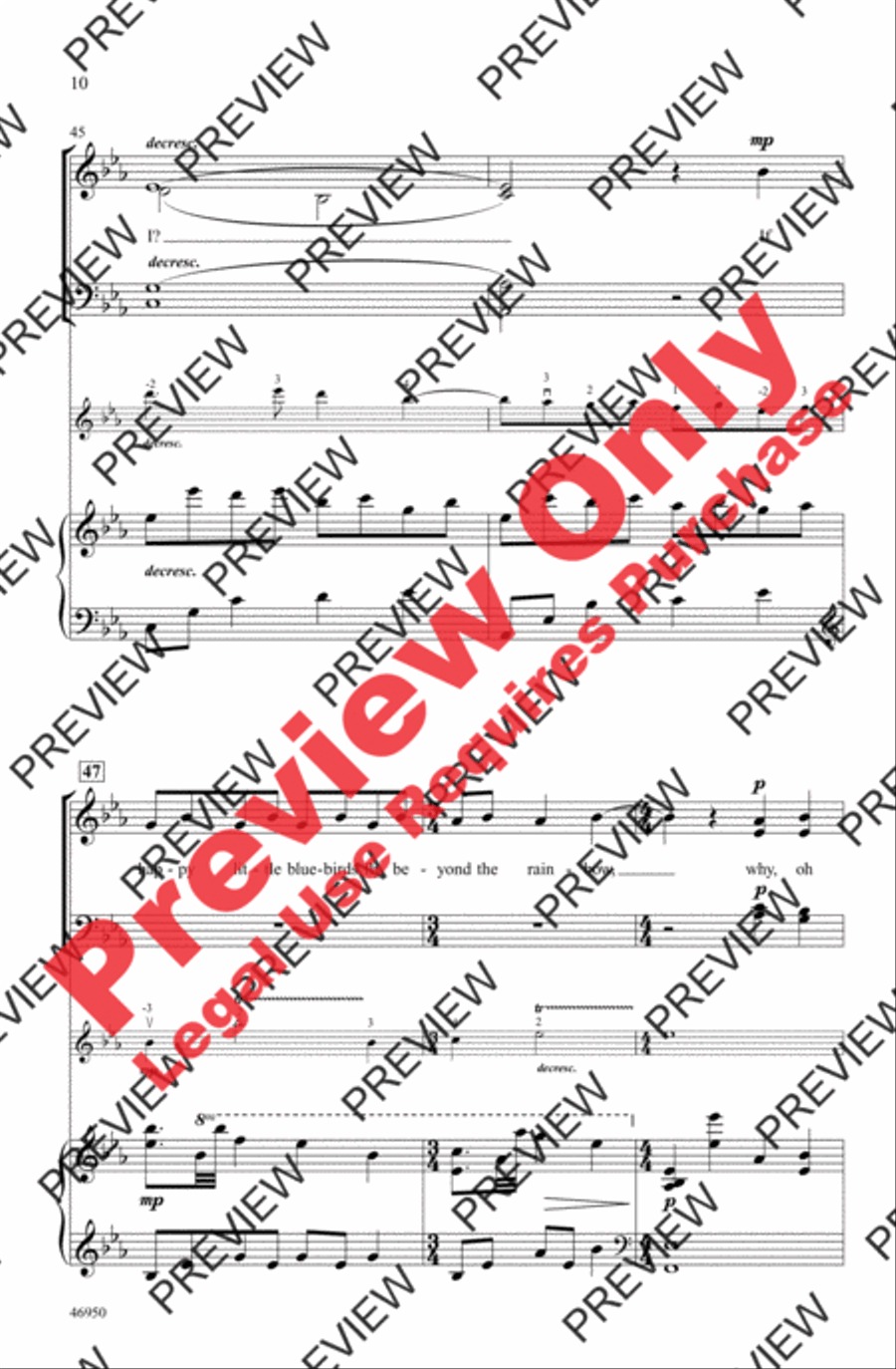Over the Rainbow Over the Rainbow 4-Part scores gallery preview page 10