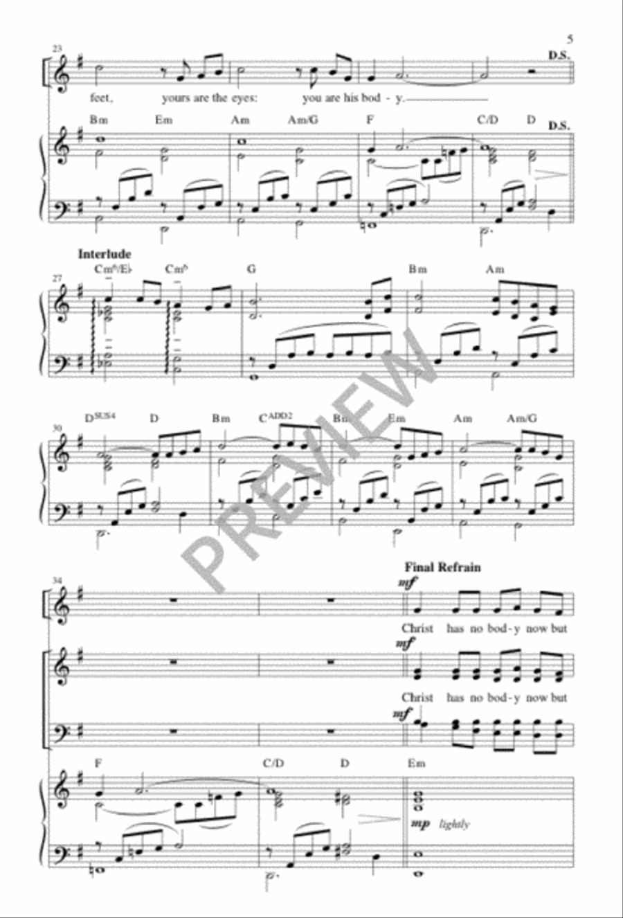 Christ Has No Body Now but Yours 4-Part scores gallery preview page 5