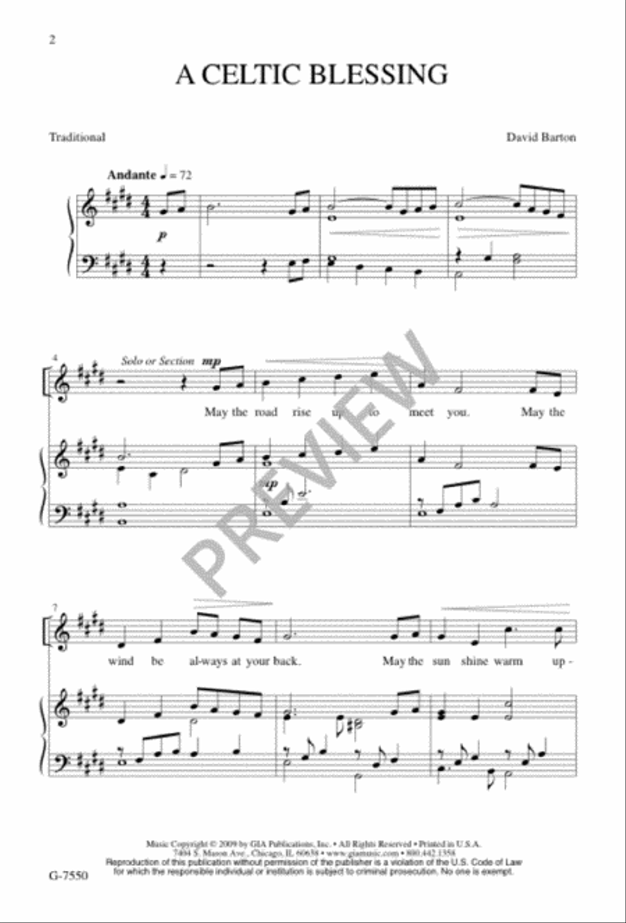 A Celtic Blessing 2-Part scores gallery preview page 2