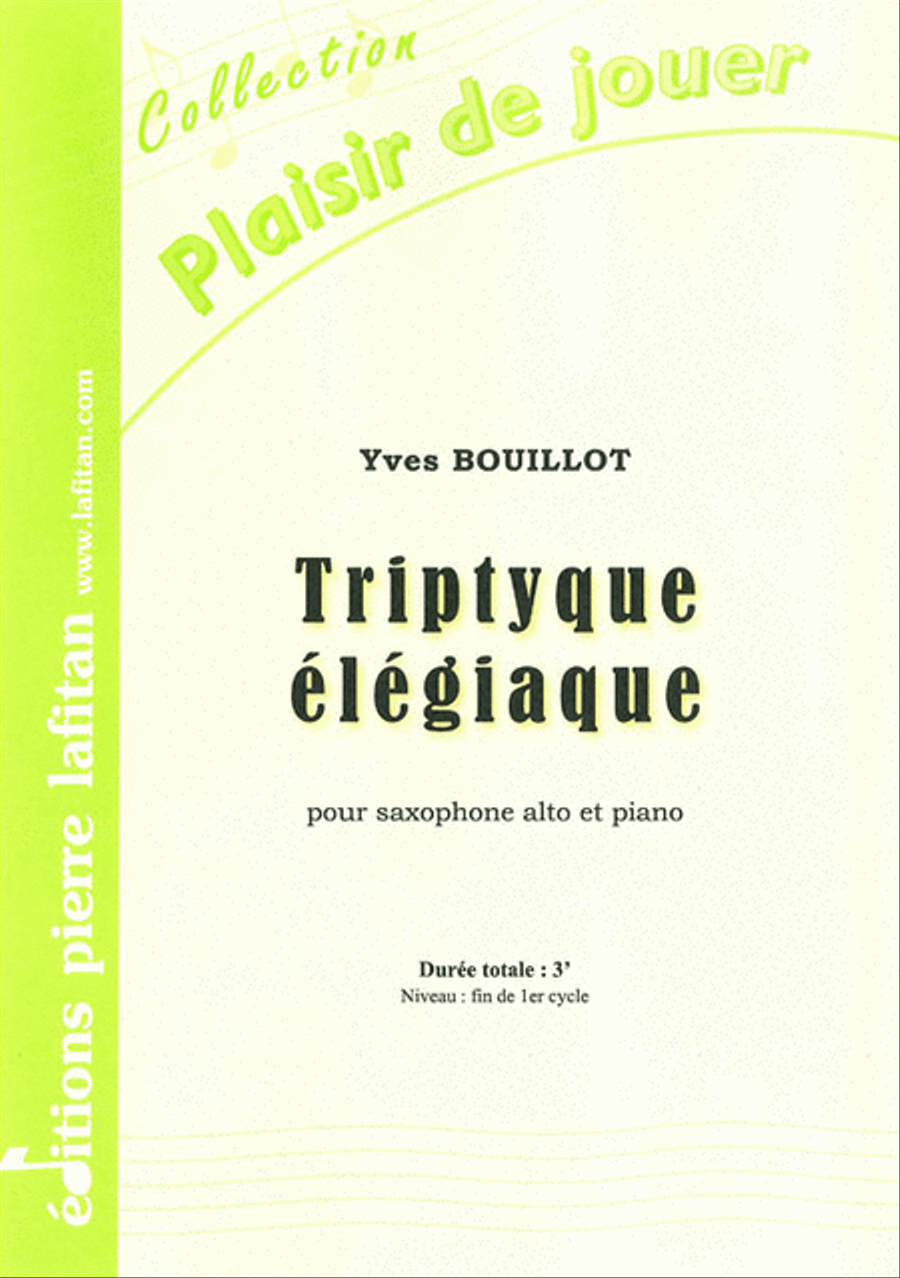Triptyque Élégiaque Alto Saxophone scores gallery preview page 1