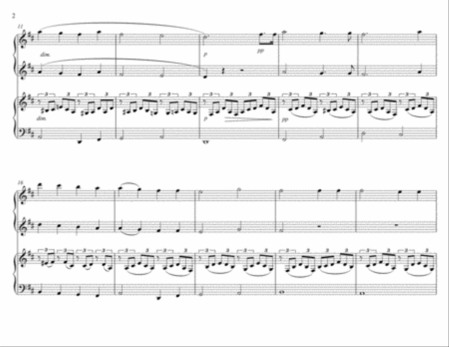 Fauré - Cantique de Jean Racine, for piano duet, four hands, one piano 1 Piano, 4-Hands scores gallery preview page 2