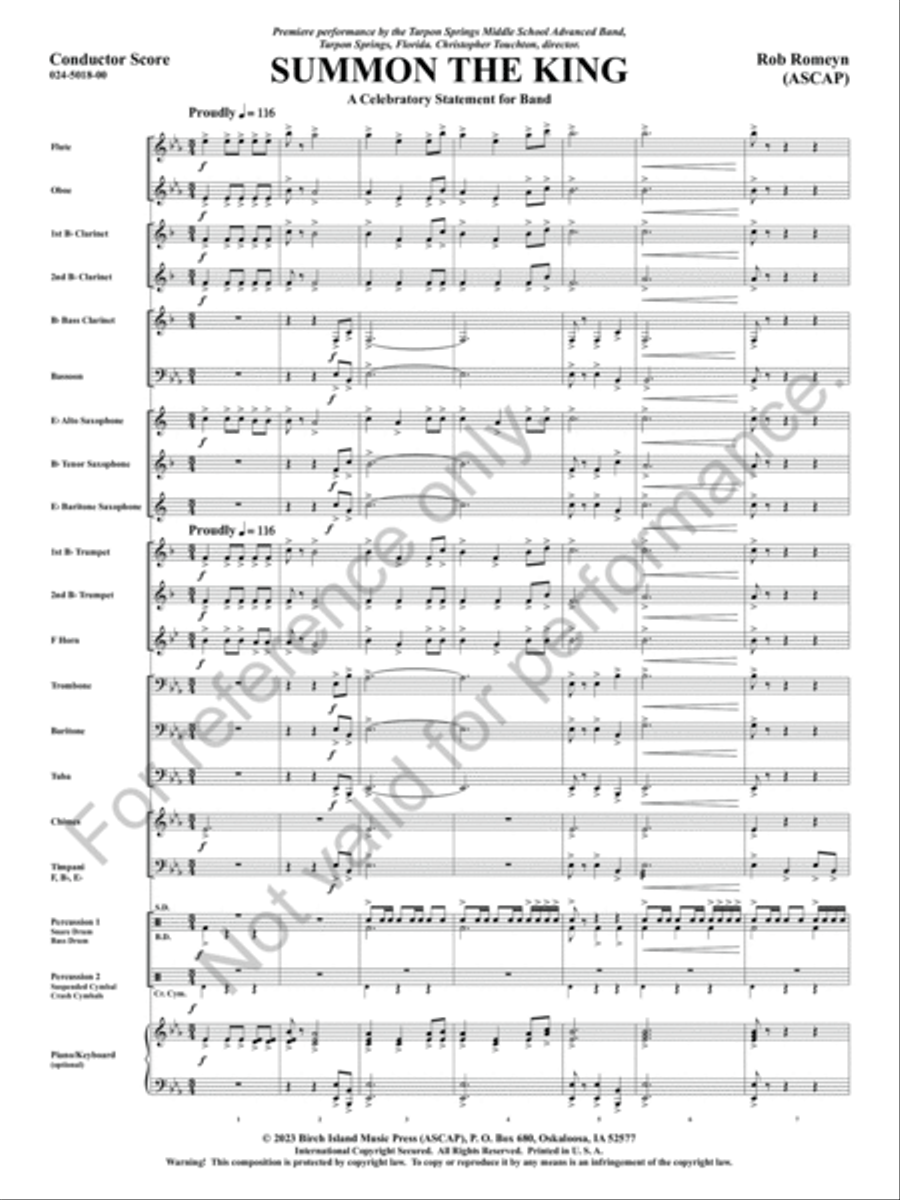 Summon The King Summon The King Concert Band scores gallery preview page 4