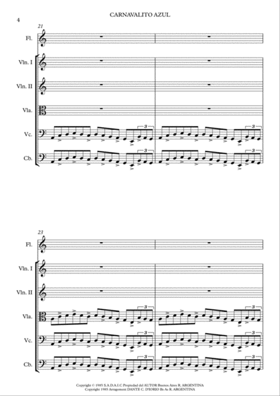 Carnavalito Azul - Folclore Argentino String Orchestra scores gallery preview page 4