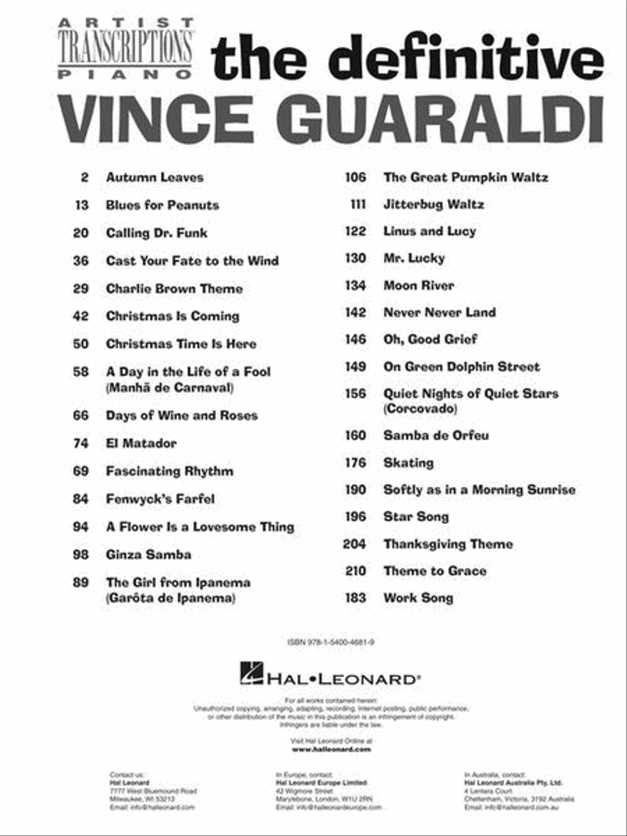 The Definitive Vince Guaraldi Piano scores gallery preview page 4