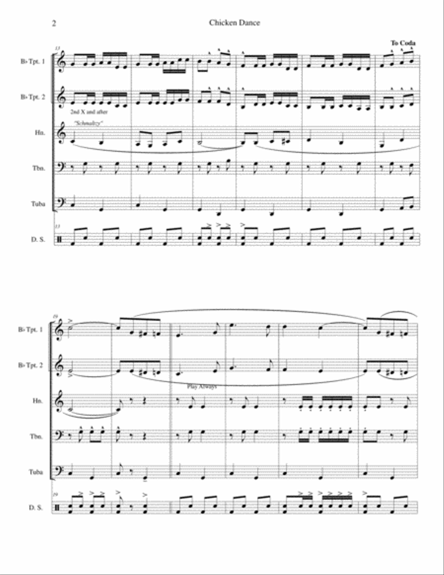 The Chicken Dance School and Community scores gallery preview page 4